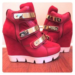 Red Sneaker Wedges